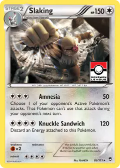 Slaking 83/111 Rare Holo card from Furious Fists