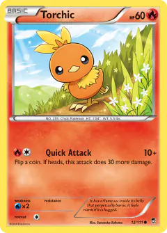 Torchic 12/111 Common card from Furious Fists