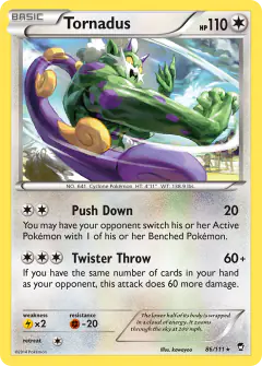 Tornadus 86/111 Rare card from Furious Fists