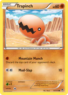 Trapinch 53/111 Common card from Furious Fists