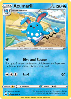 Azumarill 059/264 Rare card from Fusion Strike