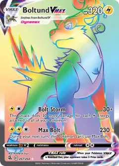 Boltund VMAX 267/264 Rare Rainbow card from Fusion Strike