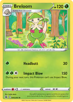 Breloom 005/264 Uncommon card from Fusion Strike