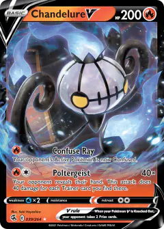 Chandelure V 039/264 Rare Holo V card from Fusion Strike