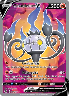 Chandelure V 247/264 Rare Ultra card from Fusion Strike