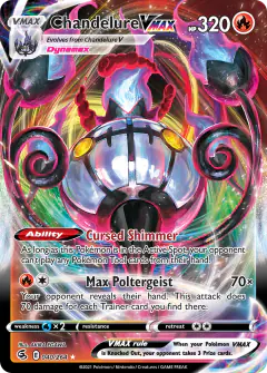 Chandelure VMAX 040/264 Rare Holo VMAX card from Fusion Strike