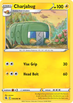 Charjabug 100/264 Uncommon card from Fusion Strike