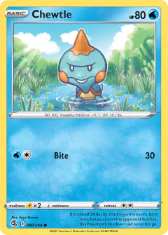 Chewtle 080/264 Common card from Fusion Strike