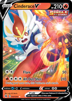 Cinderace V 044/264 Rare Holo V card from Fusion Strike