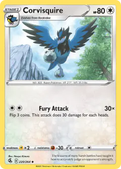 Corvisquire 220/264 Uncommon card from Fusion Strike