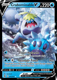 Crabominable V 076/264 Rare Holo V card from Fusion Strike