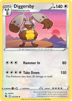 Diggersby 215/264 Uncommon card from Fusion Strike