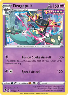 Dragapult 130/264 Rare Holo card from Fusion Strike