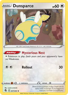 Dunsparce 207/264 Uncommon card from Fusion Strike