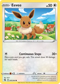 Eevee 205/264 Common card from Fusion Strike