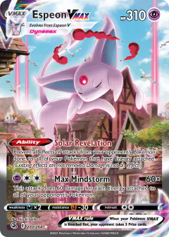 Espeon VMAX 270/264 Rare Rainbow card from Fusion Strike