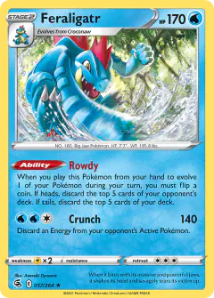 Feraligatr 057/264 Rare Holo card from Fusion Strike