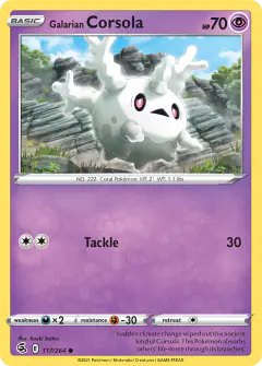Galarian Corsola 117/264 Common card from Fusion Strike