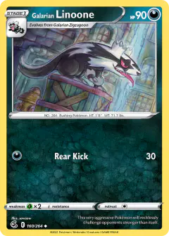 Galarian Linoone 160/264 Uncommon card from Fusion Strike