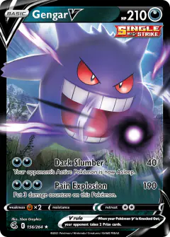 Gengar V 156/264 Rare Holo V card from Fusion Strike