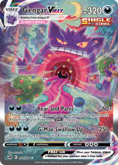 Gengar VMAX 271/264 Rare Rainbow card from Fusion Strike