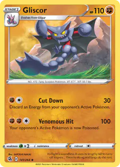 Gliscor 141/264 Uncommon card from Fusion Strike