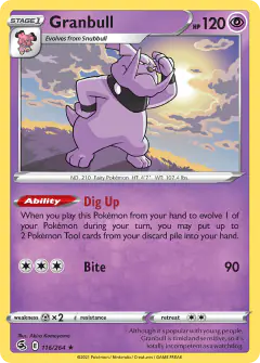 Granbull 116/264 Rare card from Fusion Strike