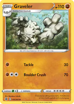 Graveler 136/264 Uncommon card from Fusion Strike