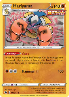 Hariyama 143/264 Uncommon card from Fusion Strike