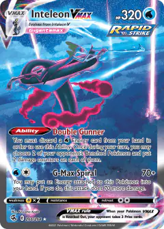 Inteleon VMAX 266/264 Rare Rainbow card from Fusion Strike