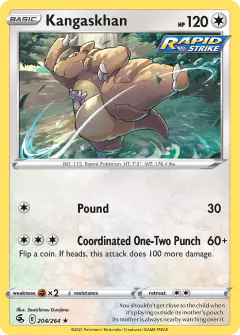 Kangaskhan 204/264 Rare card from Fusion Strike