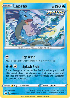 Lapras 054/264 Uncommon card from Fusion Strike