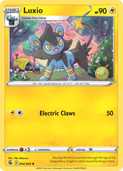 Luxio 092/264 Uncommon card from Fusion Strike