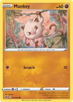 Mankey 133/264 Common card from Fusion Strike