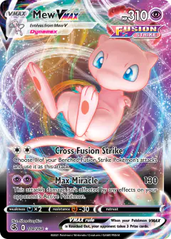 Mew VMAX 114/264 Rare Holo VMAX card from Fusion Strike