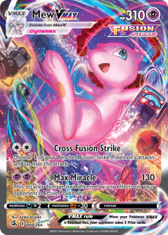Mew VMAX 269/264 Rare Rainbow card from Fusion Strike