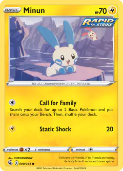 Minun 090/264 Common card from Fusion Strike