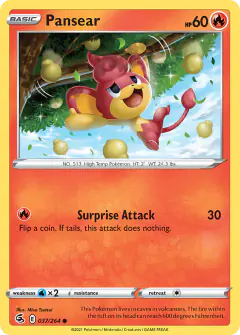 Pansear 037/264 Common card from Fusion Strike