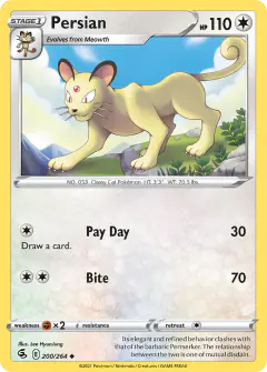 Persian 200/264 Uncommon card from Fusion Strike