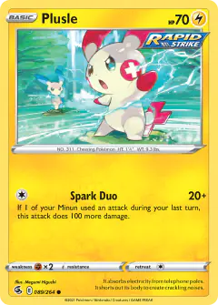 Plusle 089/264 Common card from Fusion Strike