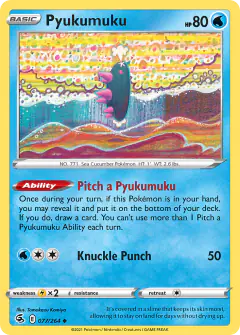 Pyukumuku 077/264 Uncommon card from Fusion Strike