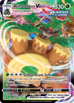 Rillaboom VMAX 023/264 Rare Holo VMAX card from Fusion Strike