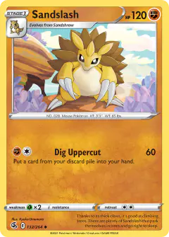 Sandslash 132/264 Uncommon card from Fusion Strike