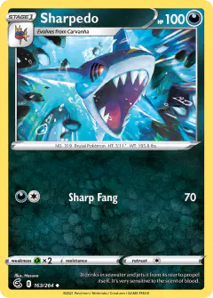 Sharpedo 163/264 Uncommon card from Fusion Strike