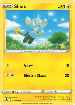 Shinx 091/264 Common card from Fusion Strike