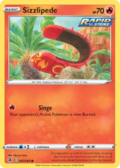 Sizzlipede 047/264 Common card from Fusion Strike