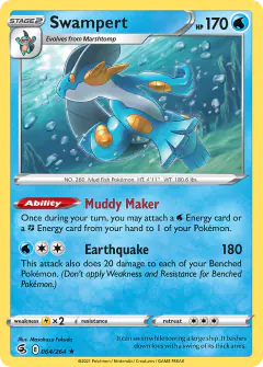 Swampert 064/264 Rare Holo card from Fusion Strike