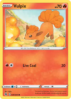 Vulpix 028/264 Common card from Fusion Strike