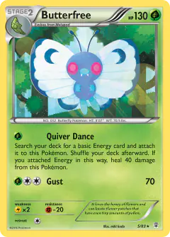 Butterfree 5/83 Rare Holo card from Generations