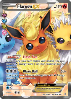 Flareon-EX RC28/RC32 Rare Ultra card from Generations